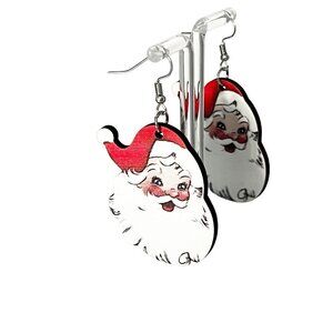 Retro Vintage Santa Claus Earrings Lightweight